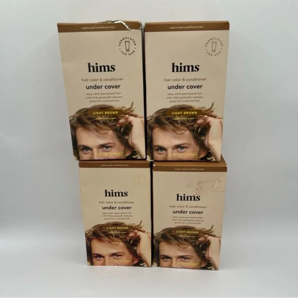 4X Hims Hair Color‎ & Conditioner Under Cover Light Brown 5 fl oz New