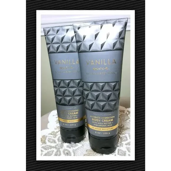 Bath & Body Works Vanilla Noir Men's Ultimate Hydration Body Cream x2 Bergamot