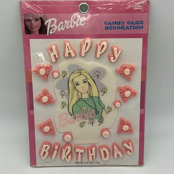 vintage Barbie candy cake decoration 2000 Happy birthday
