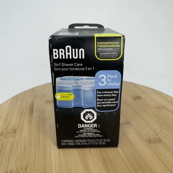 Braun 3in1 Shaver Care Lemon Fresh Cleaning Cartridges 3 Pack Made in Ireland