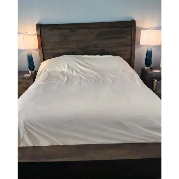 Parachute Reversible White Cream Cotton Full Queen Duvet Cover