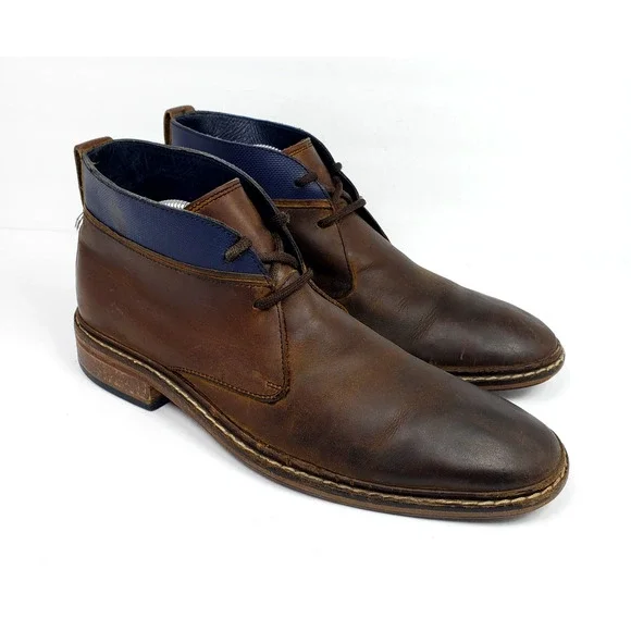 Cole Haan Colton Mens Size 10 Brown Leather Lace Up Chukka Boots Shoes C11771