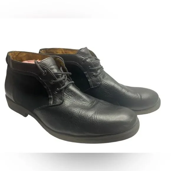Steve Madden Deron Men’s Sz 12M Black Soft Leather Tie Chukka Boots