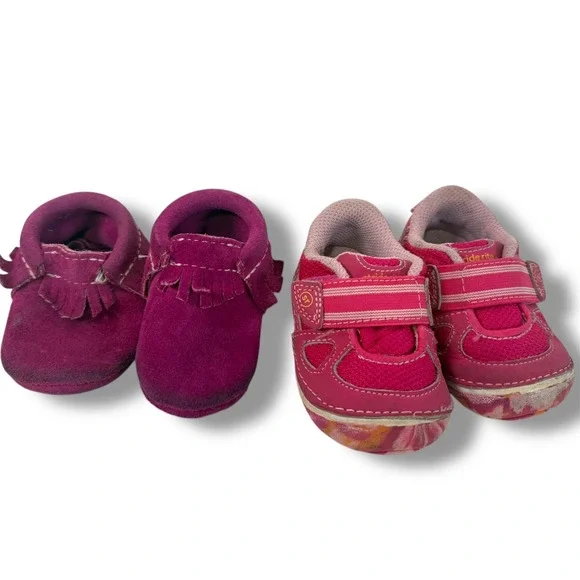 Freshly Picked Moccasins Stride‎ Rite Shoes Girls 2 & 3.5M Leather