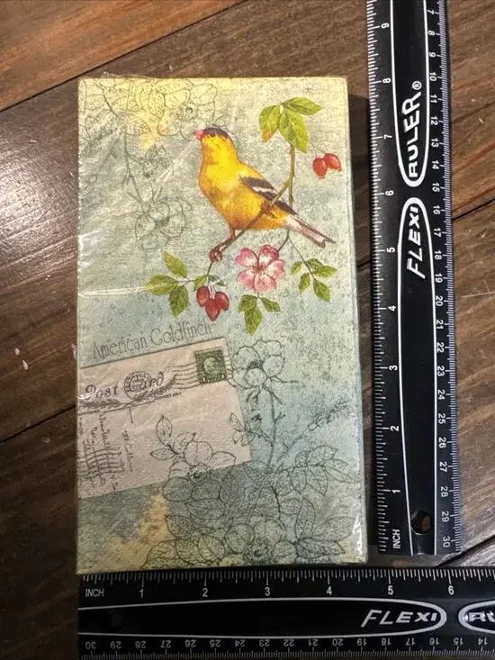 Guest Towel Qty: 16, 2 Ply Napkins 13 In x 1/32 In X 15 1/4 In. Yellow Bird