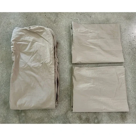 Doze Bedding Cotton Full Queen Duvet Cover &‎ Shams Dune Khaki Tan