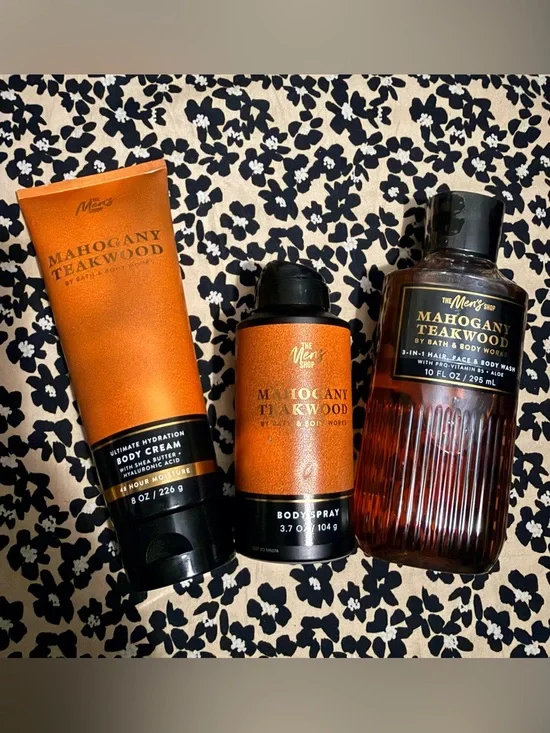 Bath & Body Works Mahogany Teakwood Men Grooming Set - Orange and Black
