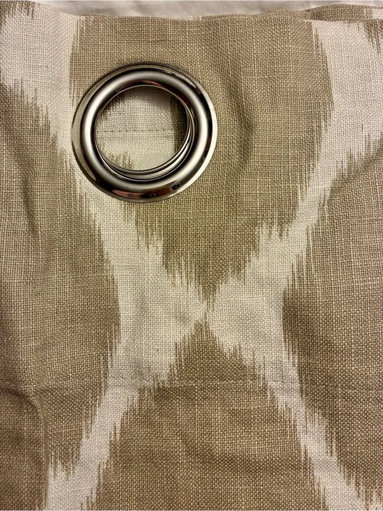 West Elm Ikat Ogee Linen Curtains - Taupe/Cream 48