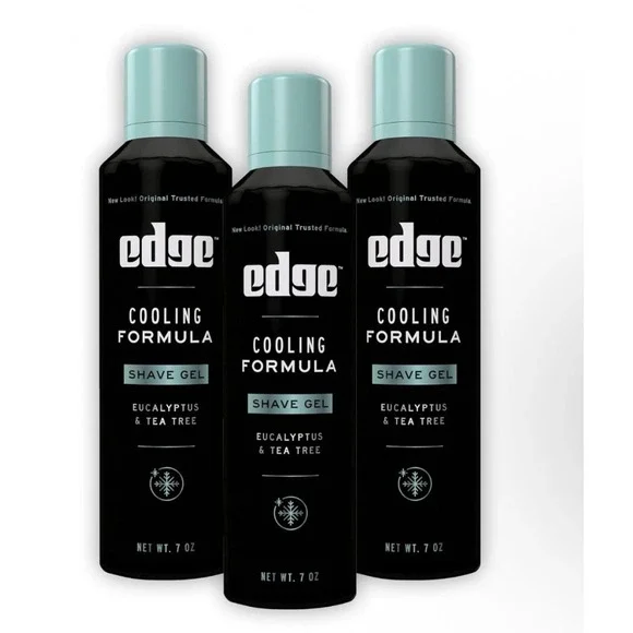 3 COUNT Edge Cooling Formula Shave Gel Eucalyptus Tea Tree Men Shaving Cream 7oz
