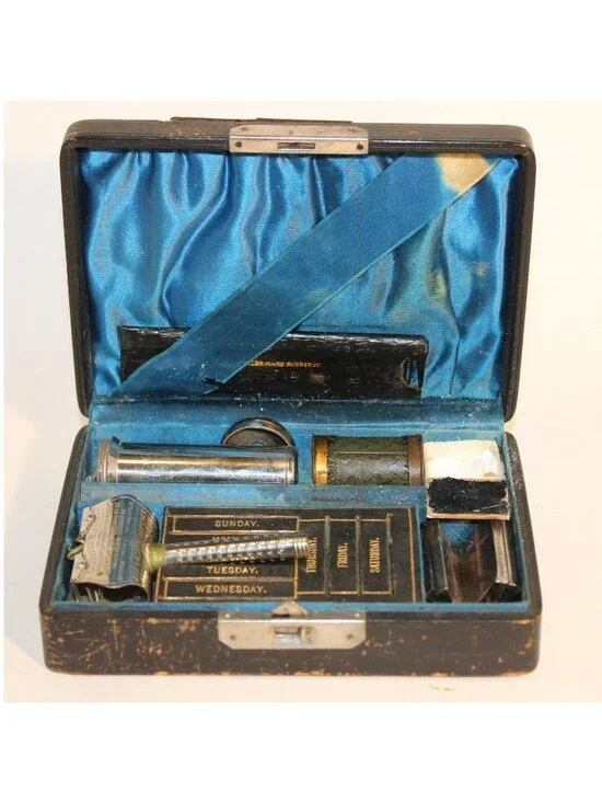 Vintage Rare Razor Set w/ Case, Blades, Powder Antique STAR Kampfe Bros 1887–189