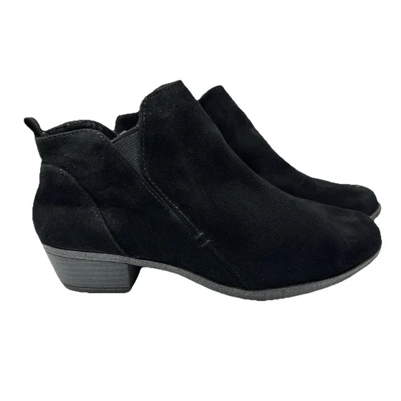 Arizona Jean Company Black Pointed Toe Memory Foam Ankle Booties Women's 6.5