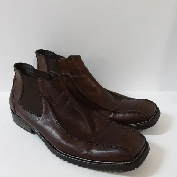 Rush Gordon Rush men Chelsea ankle boot leather brown 11 pull on casual y2k
