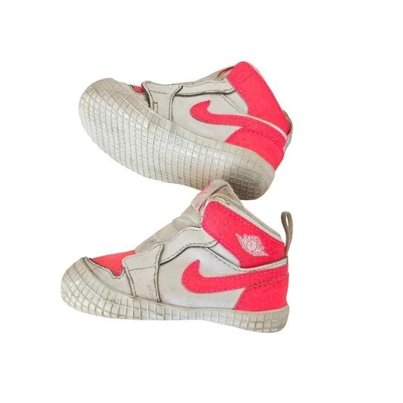 Rare vintage nike Air‎ Jordan 1 Crib Toddler Baby High Top Shoes White Pink
