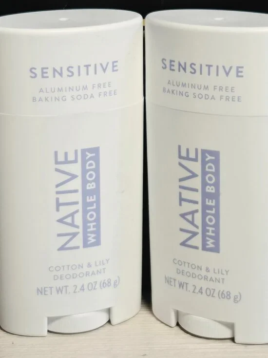 Native Sensitive Whole Body Deodorant Aluminum Free Cotton & Lily Scent 2 pack