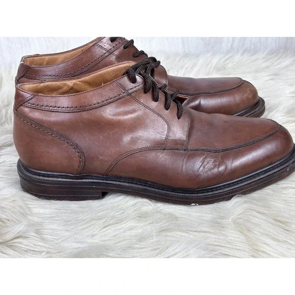 Cable Co Chukka Boots Mens 11.5 Brown Leather Made in Italy Lace Up Classic