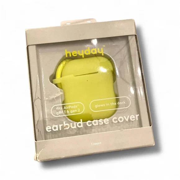 Heyday AirPods Gen 2 & 1 Earbud Case Cover with Clip Bright Citrus Glow - NIB