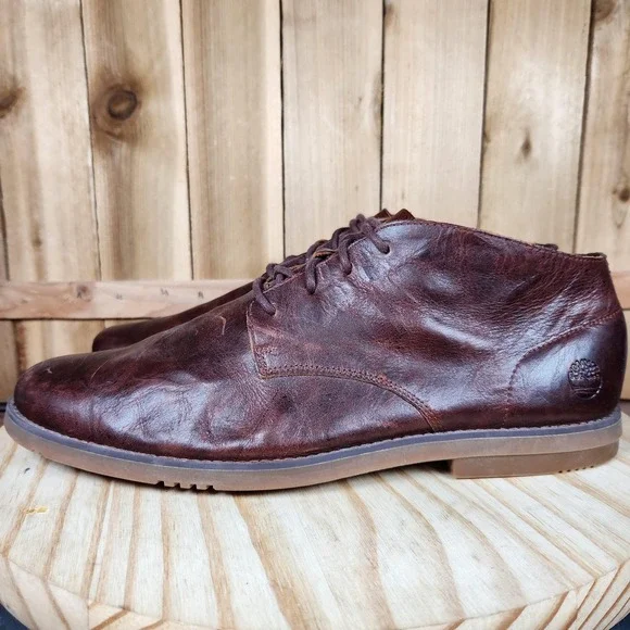 Timberland Yorkdale Boots Mens 12 Brown Leather Ankle Chukka Desert Casual Dress