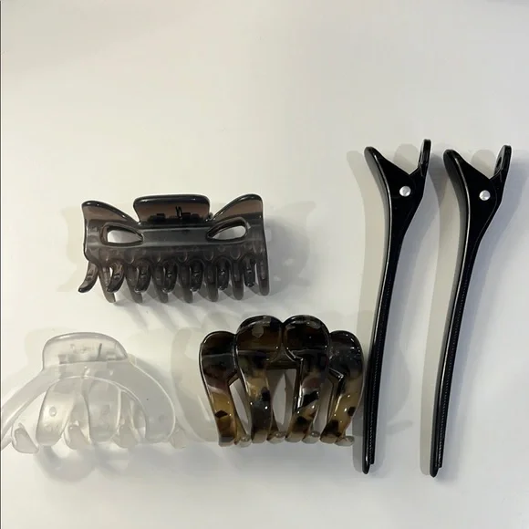 Black and Brown Hair Clips Set