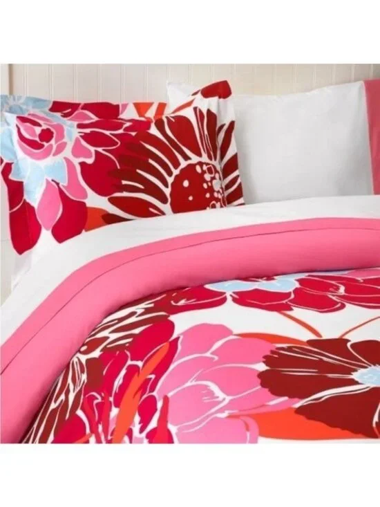 Pottery Barn Teen Kensington Floral Twin Duvet Cover Sham Ribbon Flat Sheet Case