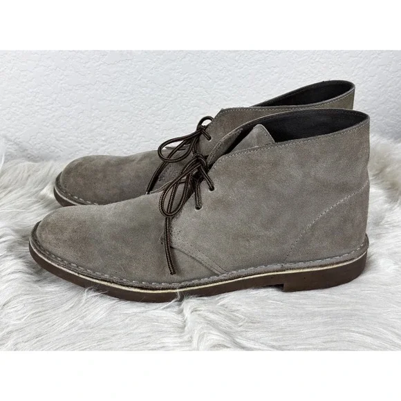 Clarks Bushacre 2 Chukka Boots Mens 10 Taupe Suede Lace Up Casual