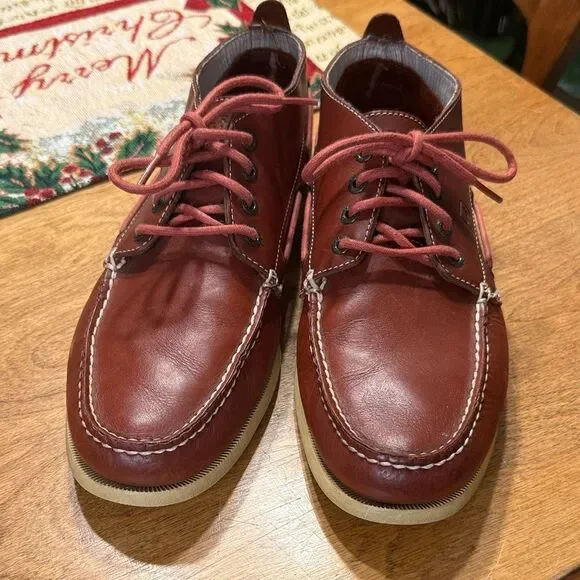 Sperry Top Sider Authentic Original Chukka boot in red leather.