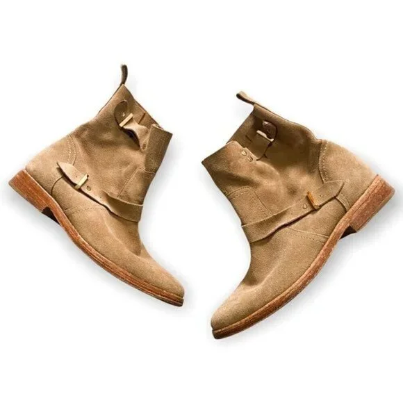Joie Hoxton Suede Beige Spring Ankle Boots, size 36.5EU