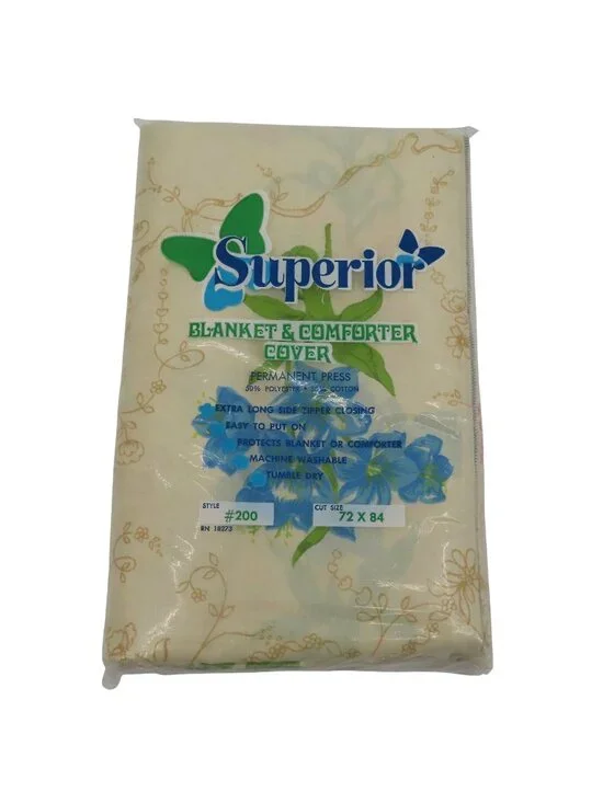 VTG Superior 72in x 84in Multicolor Flower Blanket Comforter Cover Zipper NEW