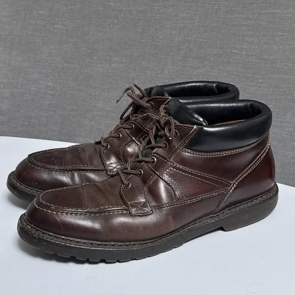 Vibram Gumlite Boots 11.5 AA Brown Moc Toe‎ Lug Leather Work Grunge Chukka