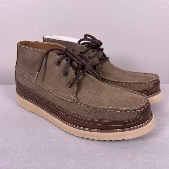 Dockers Men's 11 Calgary Chukka Boots Taupe Suede Leather Supreme Comfort NEW