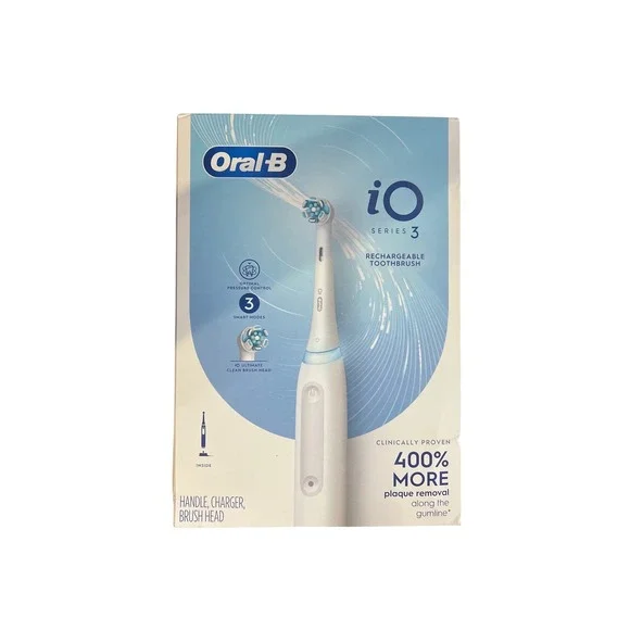 Oral-B iO Series 3 Rechargeable Electric Toothbrush Quite‎ White 3 Modes New