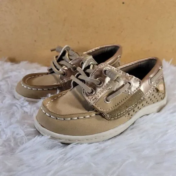 Sperry Girls Boat Shoes Rose Gold Songfish Jr.- Size 7.5- NEW