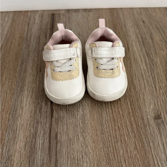 Carter's Cream and Pink Baby Walker Shoes