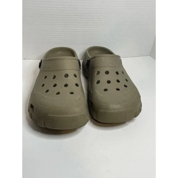 Crocs Offroad Sport Clog Med sz 11 Khaki Waterproof, No Heel Strap, Rugged Lug