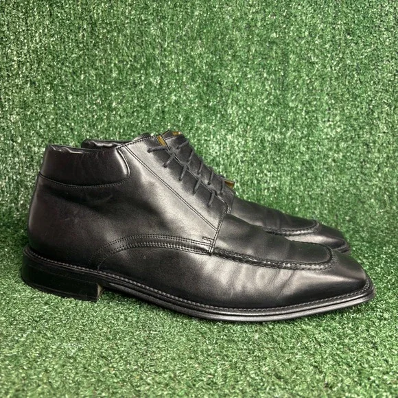 Mezlan Moc Toe Square Dress Lace Up Leather Chukka Ankle Boots Black Mens 10 M