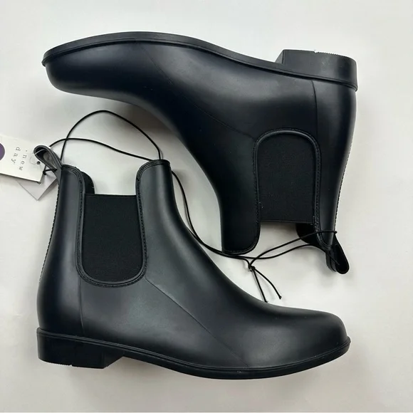 A New Day Black Waterproof Rain Boots Size 11