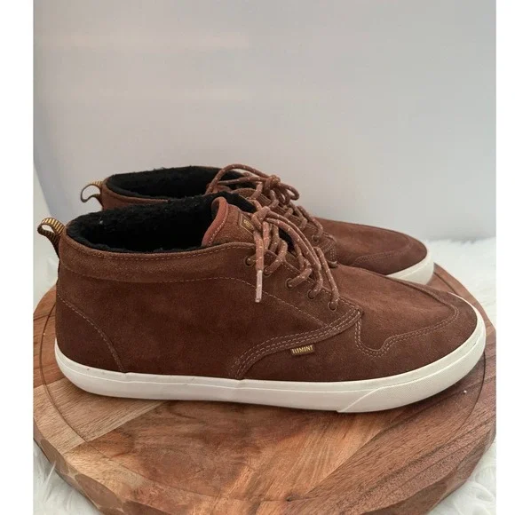 Element Men's Brown Suede Chukkas Fleece Lined Mid‎ Top Sneakers Size 13