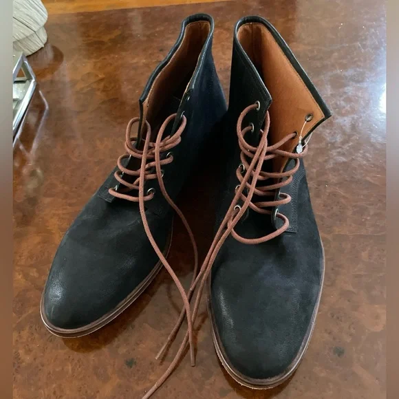 WARFIELD & GRAND Plain Toe Chukka Boots In Black Size 13 $189 NWOB