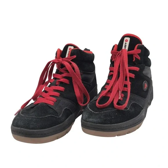 Airwalk Shoes Youth Boys Size 5 Black‎ Red Skate High Top Sneakers BBAK43GX002
