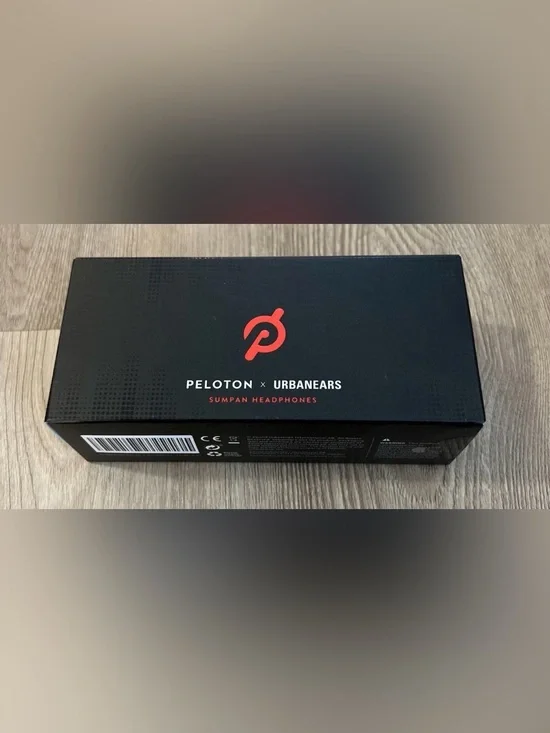 Peloton x Urbanears Black Headphones Box with Red Logo