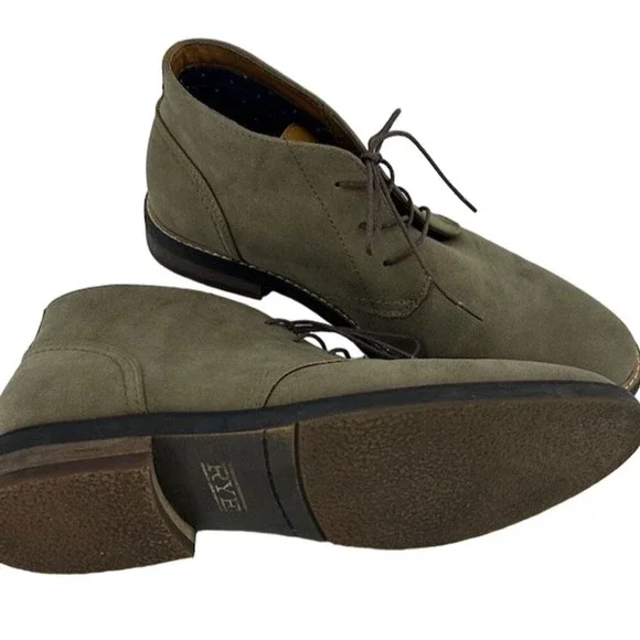HAWKER RYE Abigovia Men's Green Gray Suede Chukka Boots Size 10