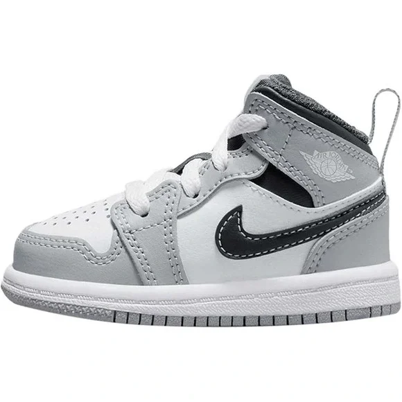 Nike Air Jordan 1 Mid SE Basketball‎ Shoes Sneakers Gray Black White Toddler