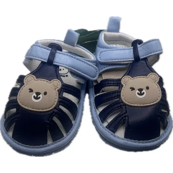 Rabeisir Baby Boy Bear Sandals Navy Blue Fisherman Shoes 0-6 Months NWT