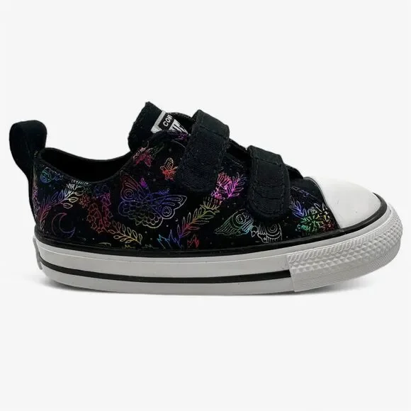 Converse CTAS 2V Ox Black Pink Purple Blue Toddler Girls Athletic Sneaker