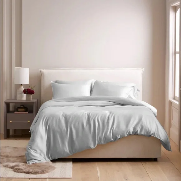 QUINCE Bamboo Duvet Cover King Light Gray