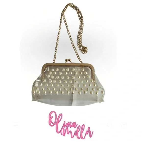OLIVIA MILLER Pearl Dots Transparent Crossbody Bag