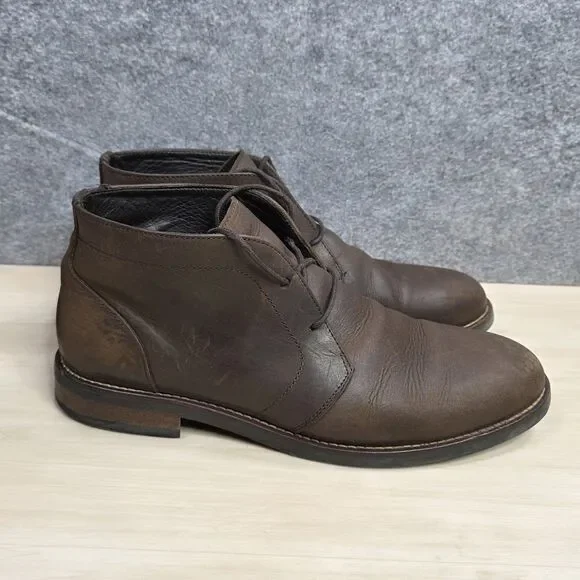 Rhodes Felix Chukka Lace Up Boots Huckberry Brown Leather Men's US Size‎ 10