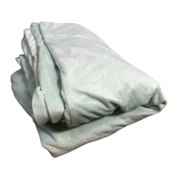 Pottery Barn Kids Duvet Cover Luxe Chamois Velour Soft Mint Cozy Warm 68
