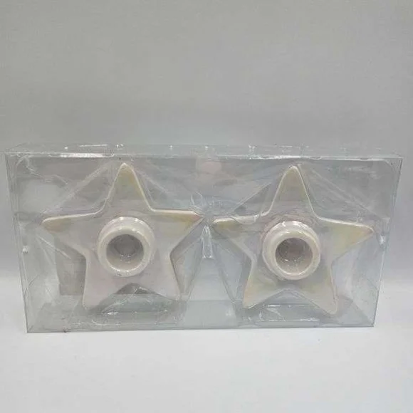 2 Star-Shaped Candle Holders