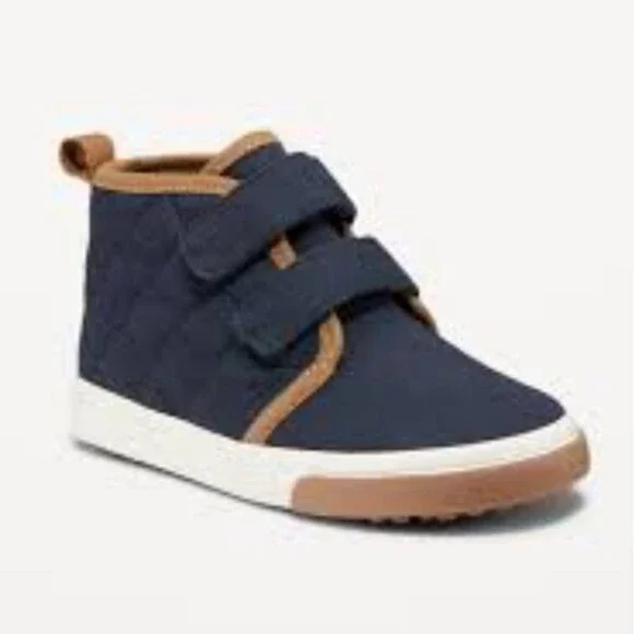 Old Navy High-Top Quilted Canvas Double-Strap Sneakers Toddler Boys, Sz 6
