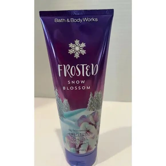 NEW Bath & Body Works Frosted Snow Blossom Body Cream 24 Hour Moisture 8 oz.